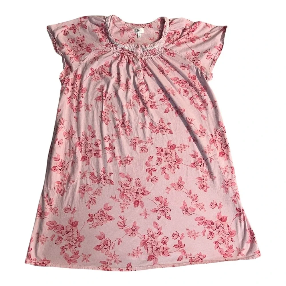 Aria Collection 3X Nightgown‎ Set 2‑Pack Floral Smocked Cottagecore Loungewear